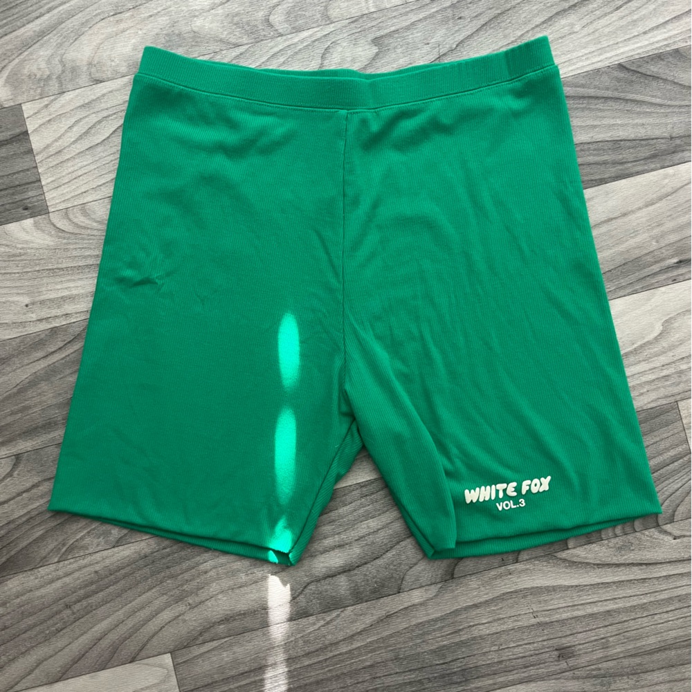 White fox biker shorts